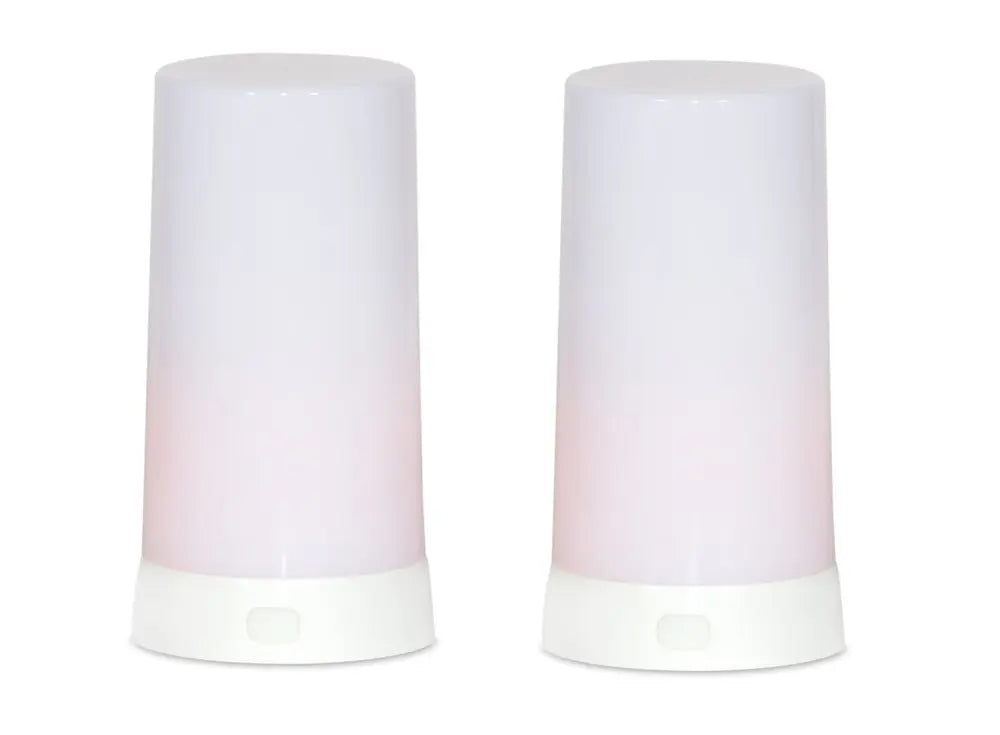 Set of Two White Flameless Pillar Candle - NOBLE HOME INTERIORS