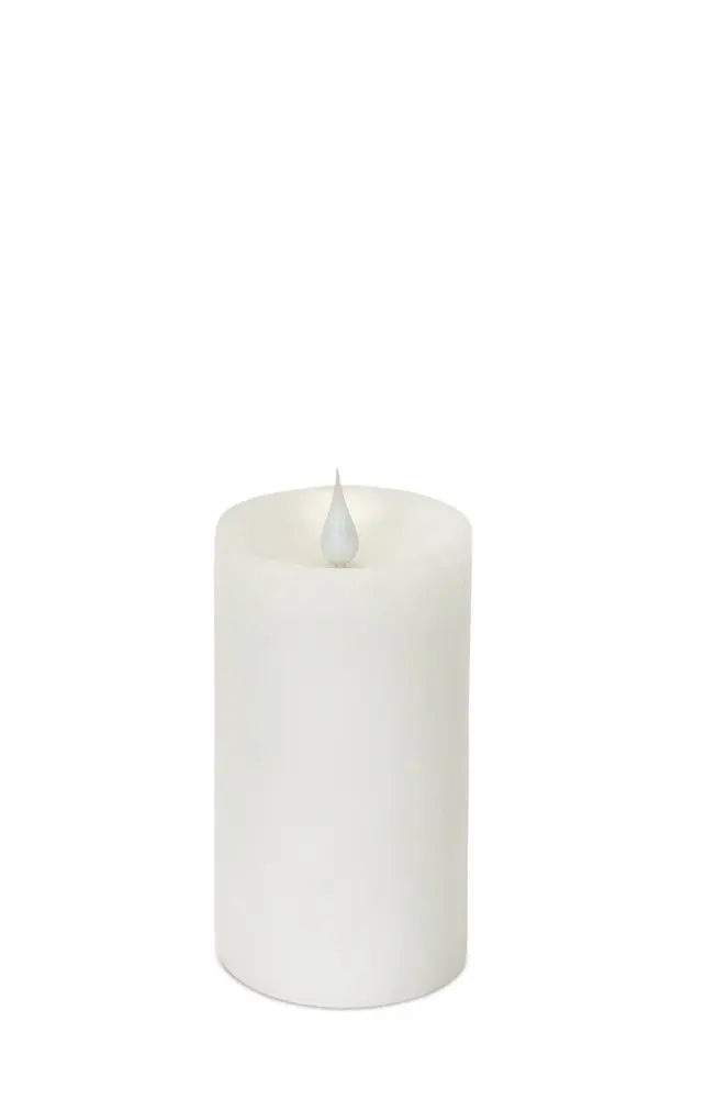 Set of Two White Flameless Pillar Candle - NOBLE HOME INTERIORS