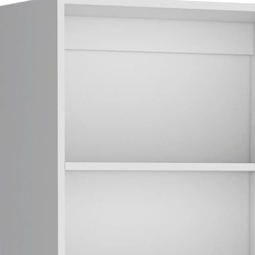 Set of Two White Wood Five Tier Modular Bookcase with Two Doors - NOBLE HOME INTERIORS