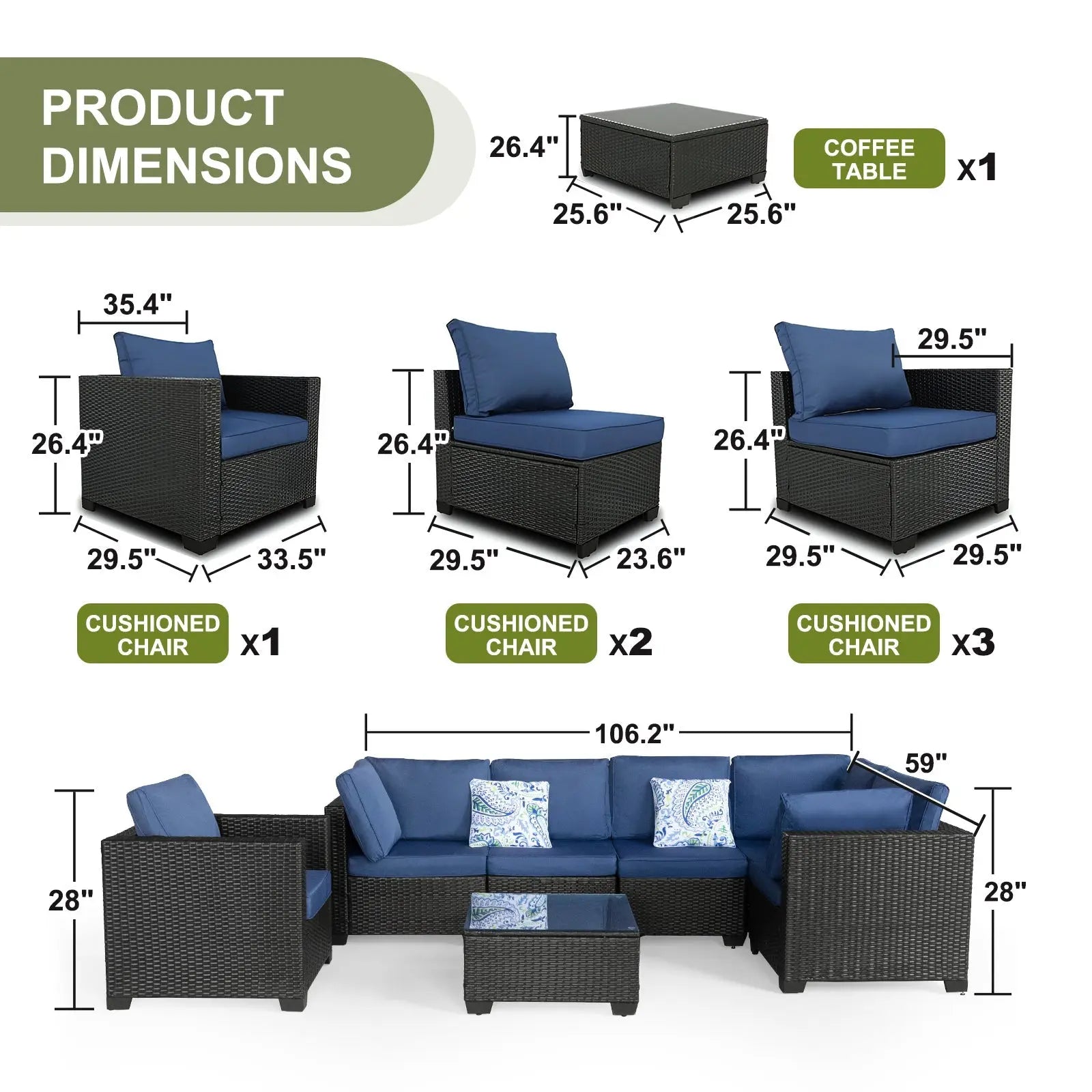 Sets Conversation Sets Balcony Furniture Outdoor Sectional for Outdoor In - NOVA - HOME - FURNITURE