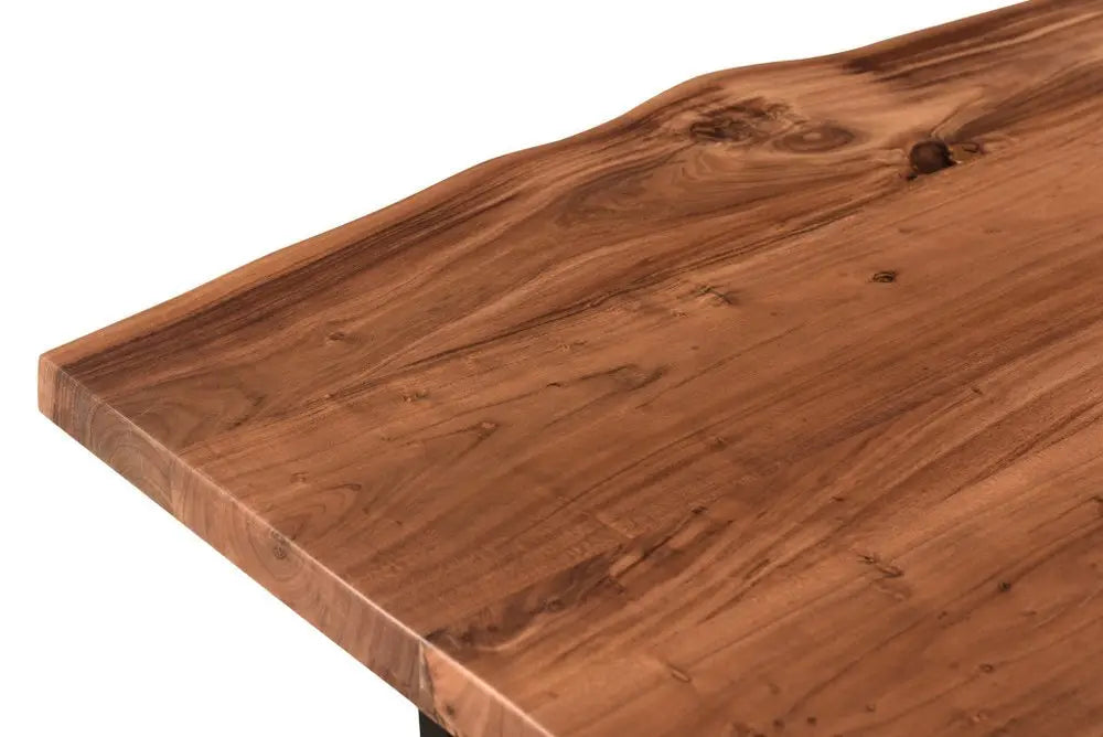 Seven Piece Brown and Black Solid Wood Dining Set with Six Chairs - NOVA HOME FURNITURE