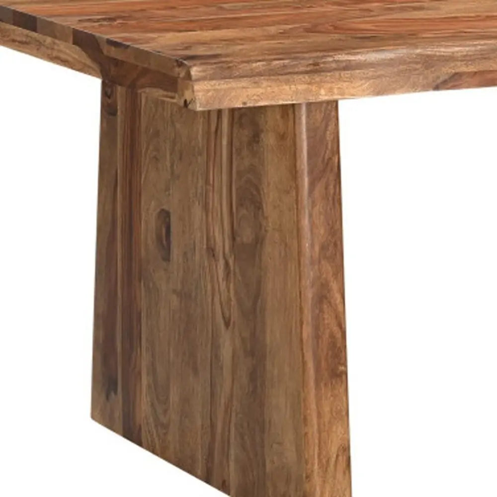 Seven Piece Brown Solid Wood Dining Set with Six Chairs - NOVA HOME FURNITURE