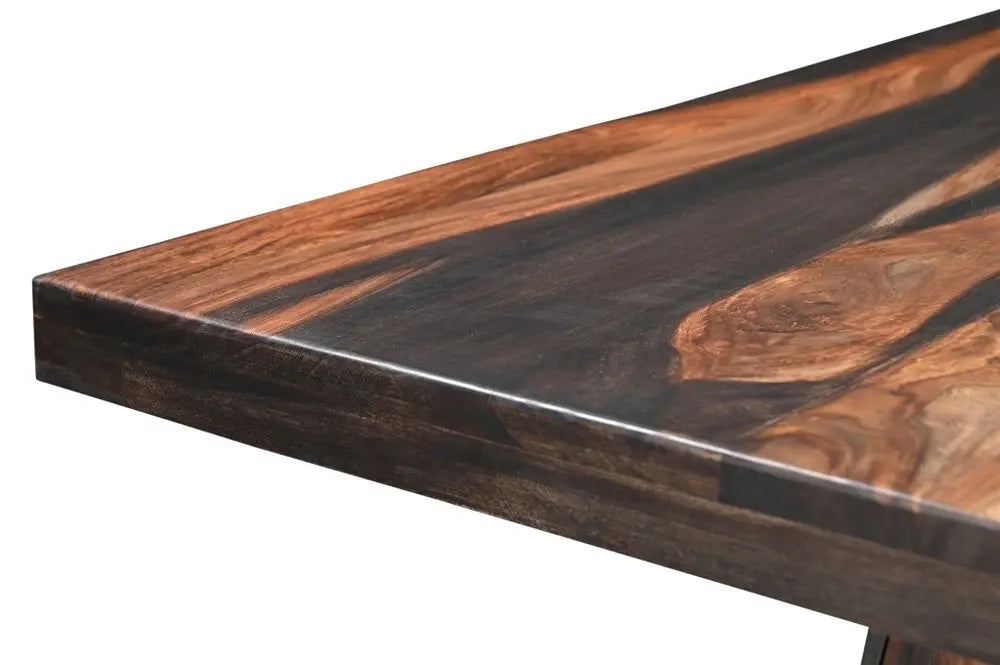 Seven Piece Brown Solid Wood Dining Set with Six Chairs - NOVA HOME FURNITURE