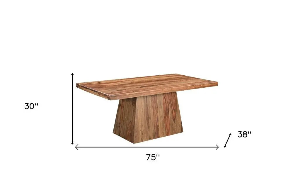 Seven Piece Brown Solid Wood Dining Set with Six Chairs - NOVA HOME FURNITURE