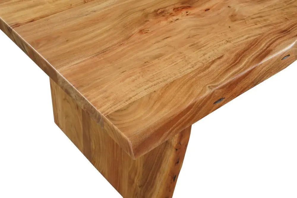 Seven Piece Brown Solid Wood Dining Set with Six Chairs - NOVA HOME FURNITURE