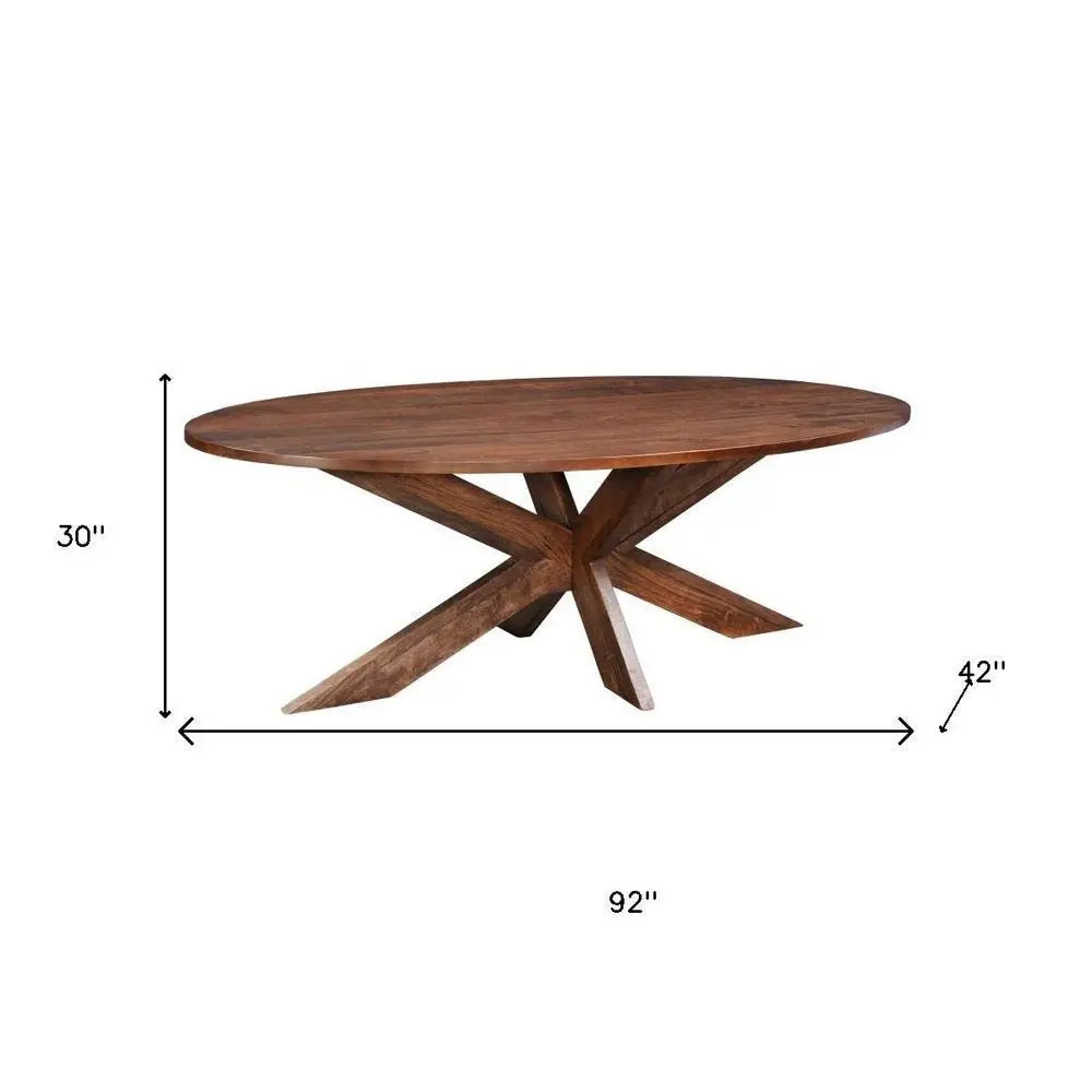 Seven Piece Brown Solid Wood Dining Set with Six Chairs - NOVA HOME FURNITURE