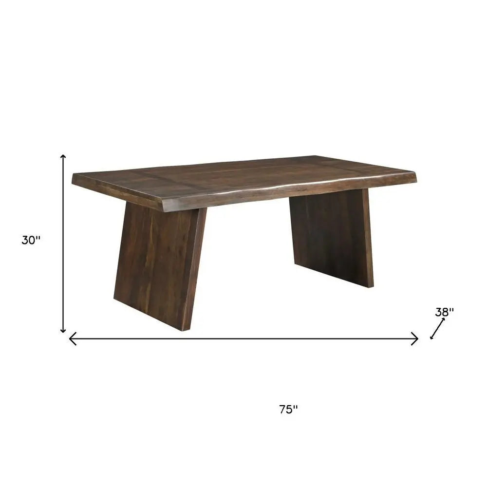 Seven Piece Brown Solid Wood Dining Set with Six Chairs - NOVA HOME FURNITURE