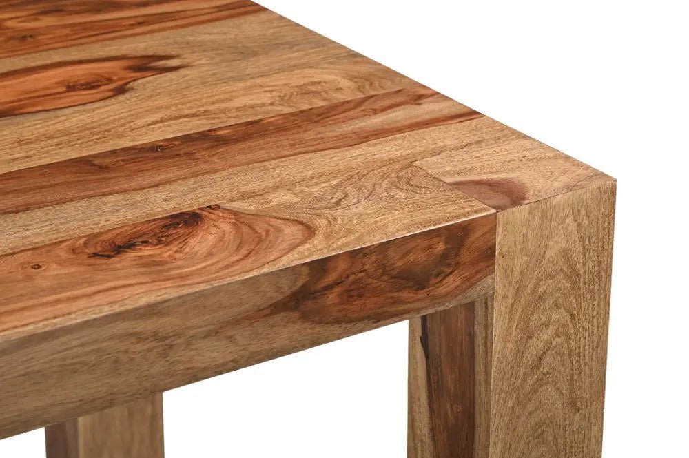 Seven Piece Brown Solid Wood Dining Set with Six Chairs and One Bench - NOBLE HOME INTERIORS