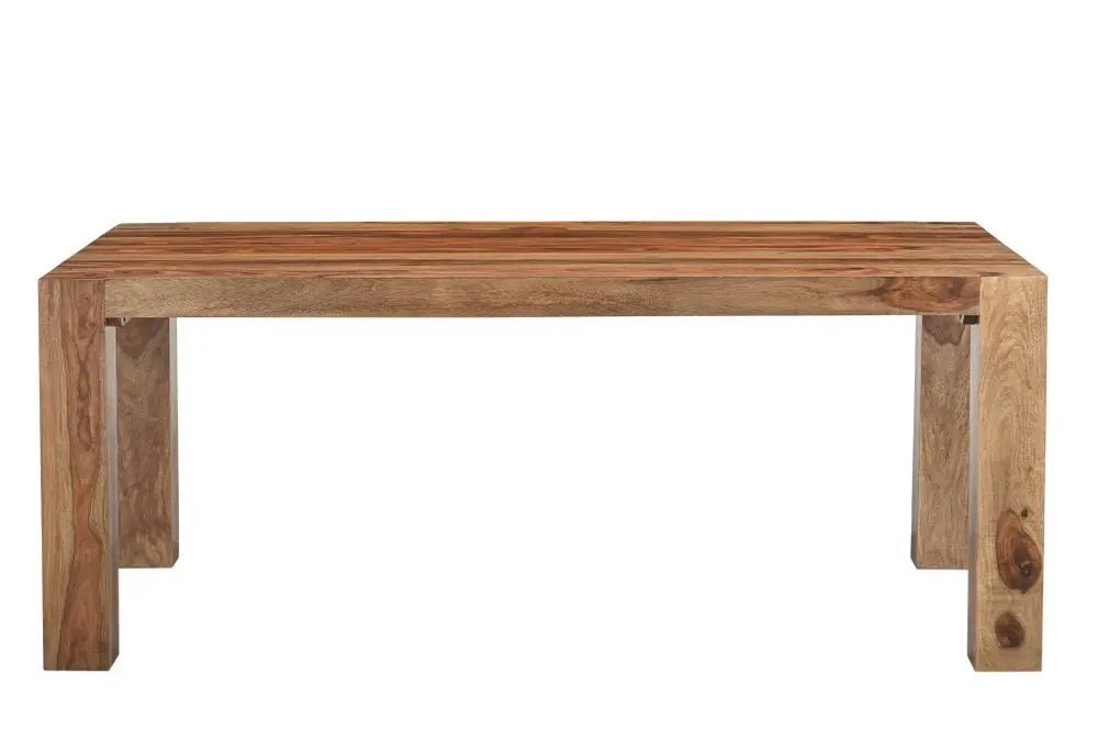 Seven Piece Brown Solid Wood Dining Set with Six Chairs and One Bench - NOBLE HOME INTERIORS