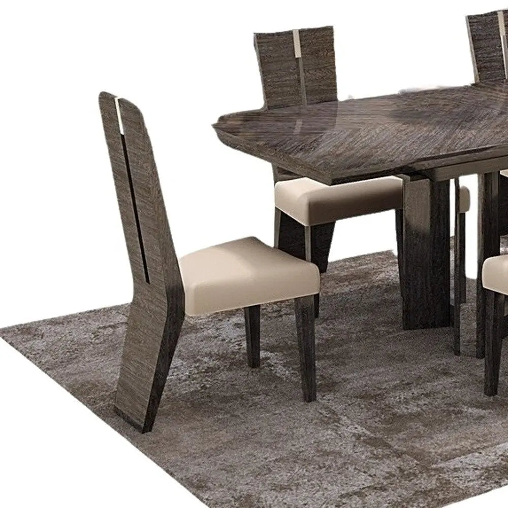Seven Piece Gray Dining Set with Six Chairs - NOVA HOME FURNITURE