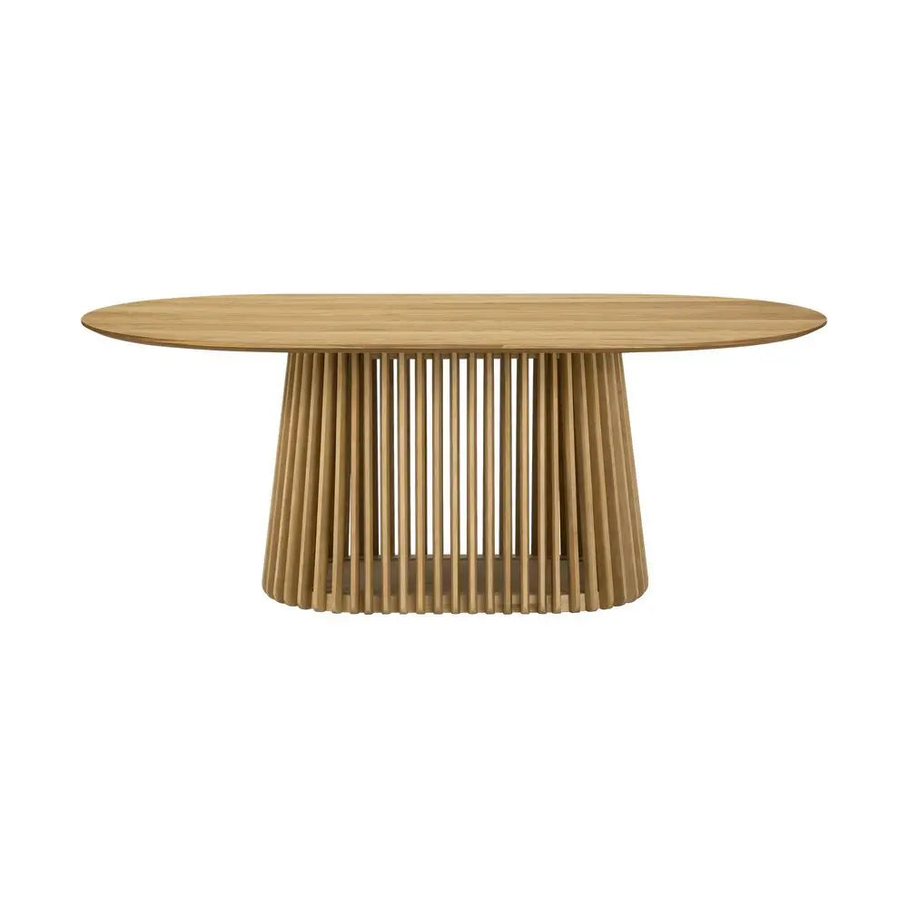 Seven Piece Oak Oval Dining Set with Six Chairs - NOVA HOME FURNITURE