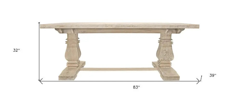 Seven Piece White Solid Wood Dining Set with Six Chairs - NOVA HOME FURNITURE