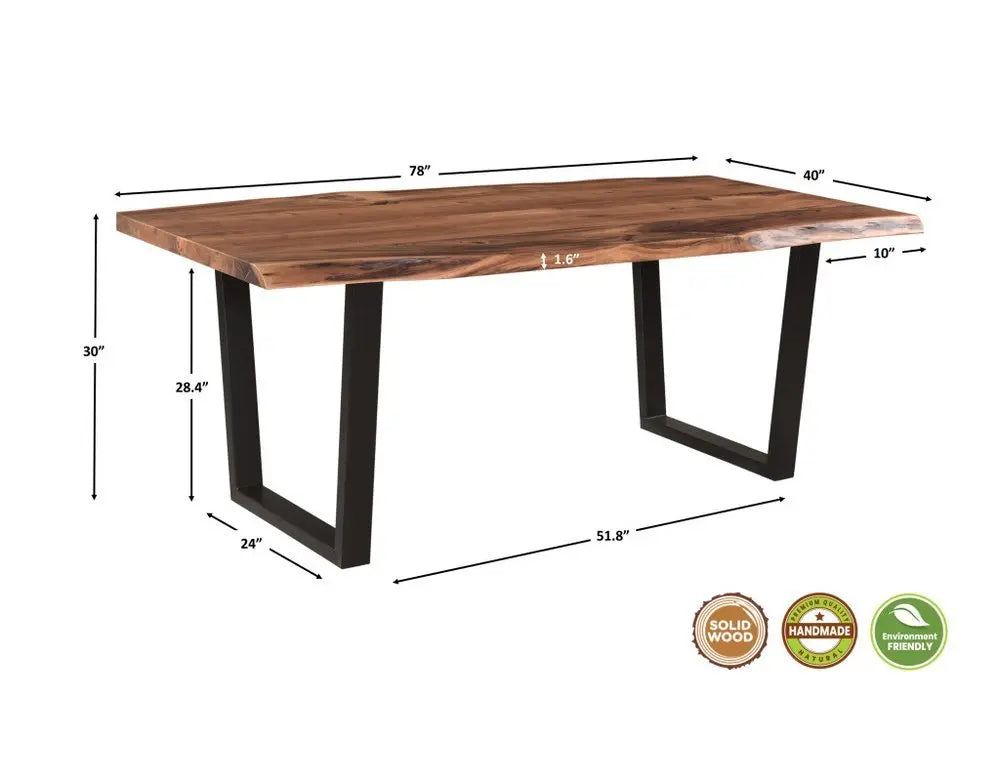 Six Piece Brown and Black Solid Wood Dining Set with Four Chairs - NOVA HOME FURNITURE