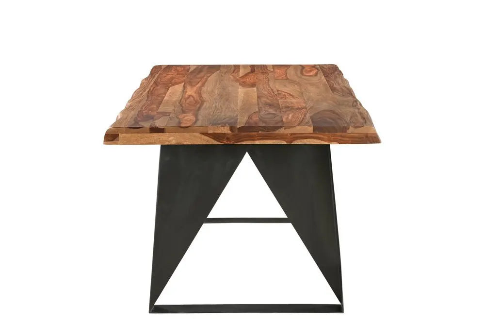 Six Piece Brown and Black Solid Wood Dining Set with Four Chairs - NOVA HOME FURNITURE