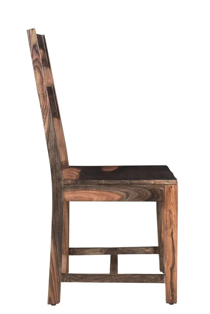 Six Piece Brown and Black Solid Wood Dining Set with Four Chairs and One Bench - NOVA HOME FURNITURE