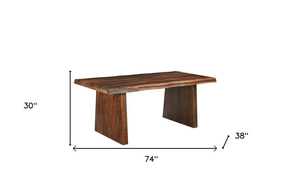 Six Piece Brown Solid Wood Dining Set with Four Chairs - NOVA HOME FURNITURE