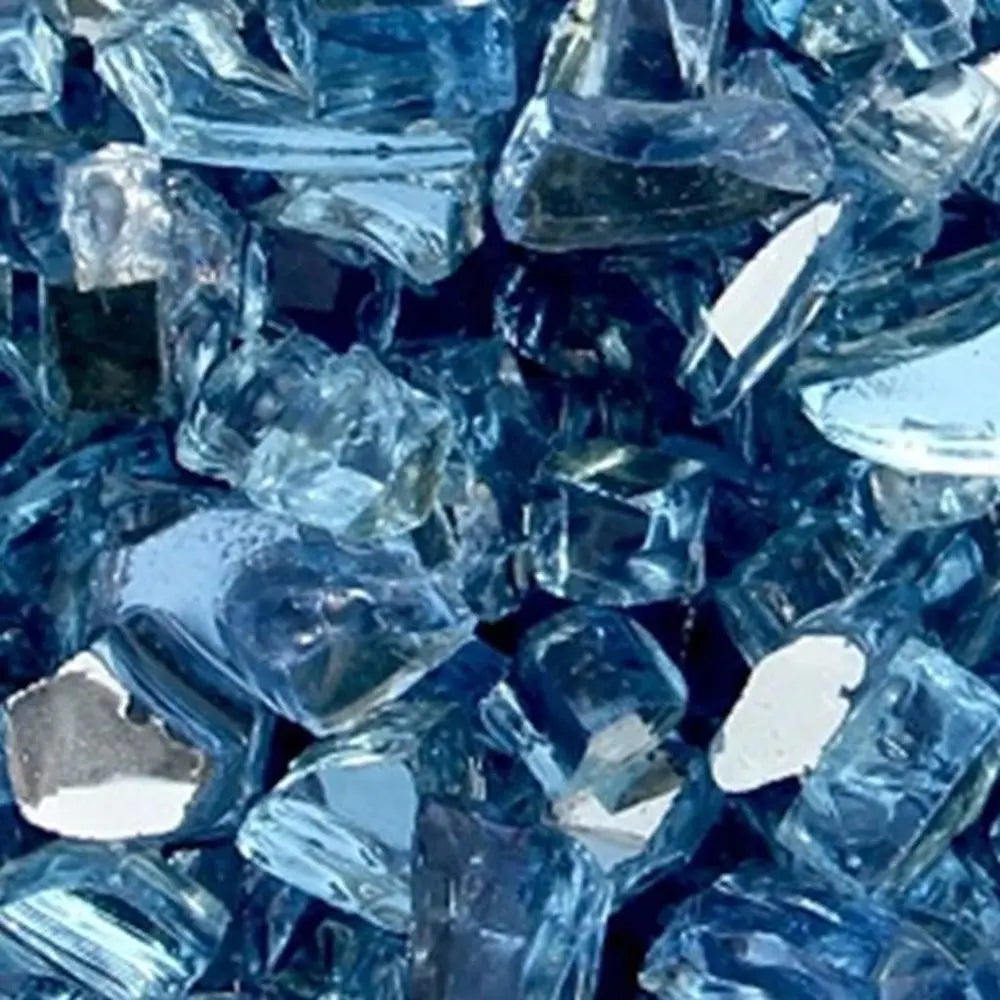 Sky Blue Round Reflective Fire Pit Glass - NOBLE HOME INTERIORS