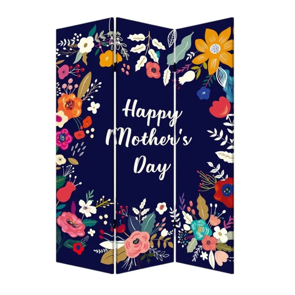 Sweet Floral Mother's Day Three Panel Room Divider Screen - NOBLE HOME INTERIORS