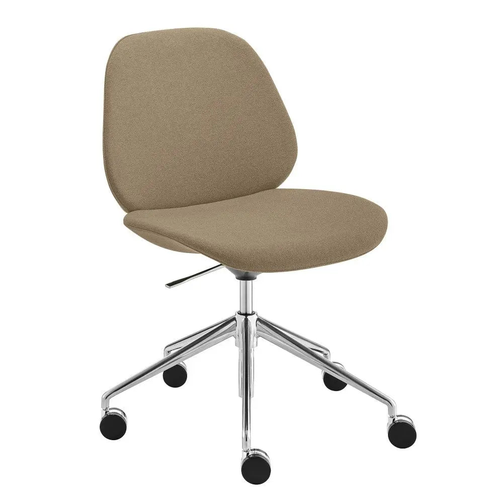 Taupe and Silver Adjustable Height Swivel Rolling Office Chair - NOBLE HOME INTERIORS