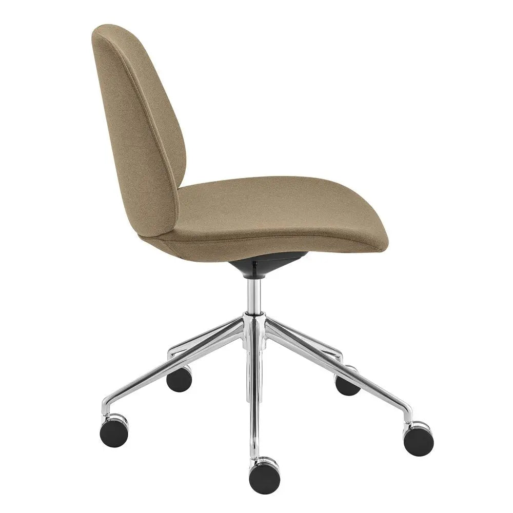 Taupe and Silver Adjustable Height Swivel Rolling Office Chair - NOBLE HOME INTERIORS