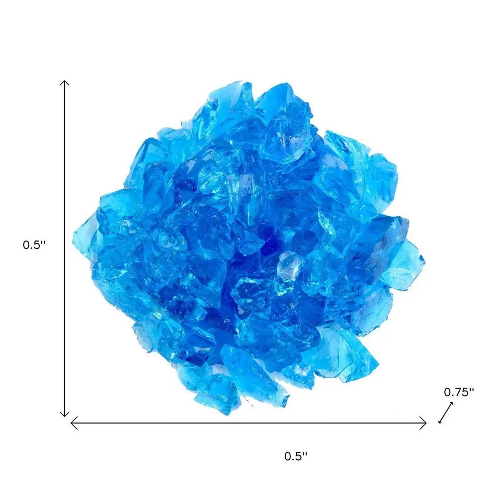 Turquoise Round Reflective Fire Pit Glass - NOBLE HOME INTERIORS