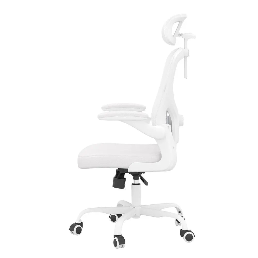White and Black Adjustable Height Swivel Rolling Office Chair - NOBLE HOME INTERIORS