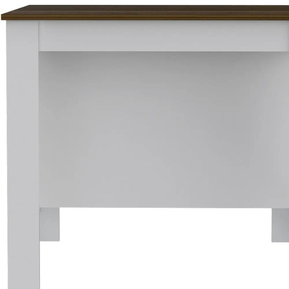 White and Brown 41" Kitchen Island With Storage - NOVA HOME FURNITURE