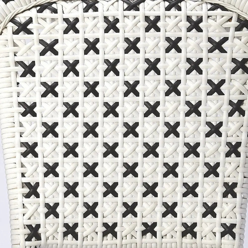 White And Brown Faux Rattan Dining Chair - NOBLE HOME INTERIORS