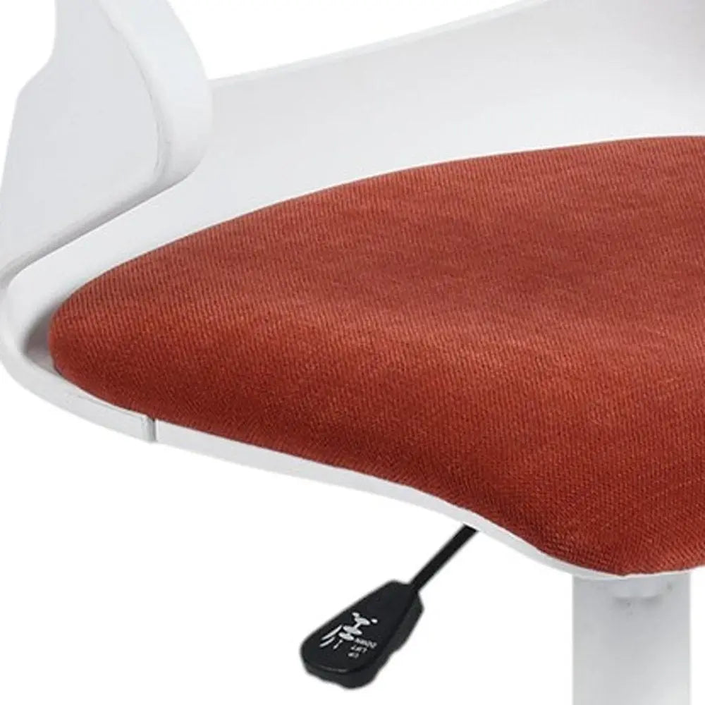 White and Red Adjustable Height Swivel Rolling Office Chair - NOBLE HOME INTERIORS