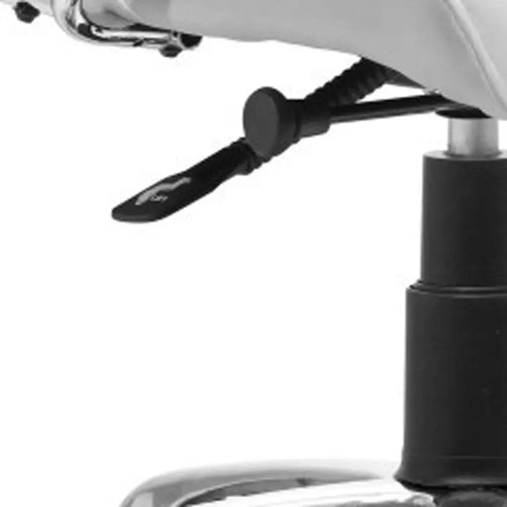 White and Silver Adjustable Height Swivel Rolling Office Chair - NOBLE HOME INTERIORS