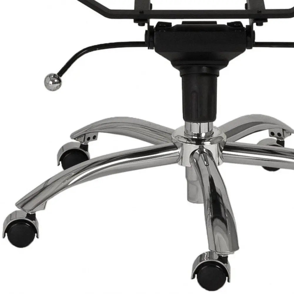 White and Silver Adjustable Swivel Faux Leather Rolling Conference Office Chair - NOBLE HOME INTERIORS