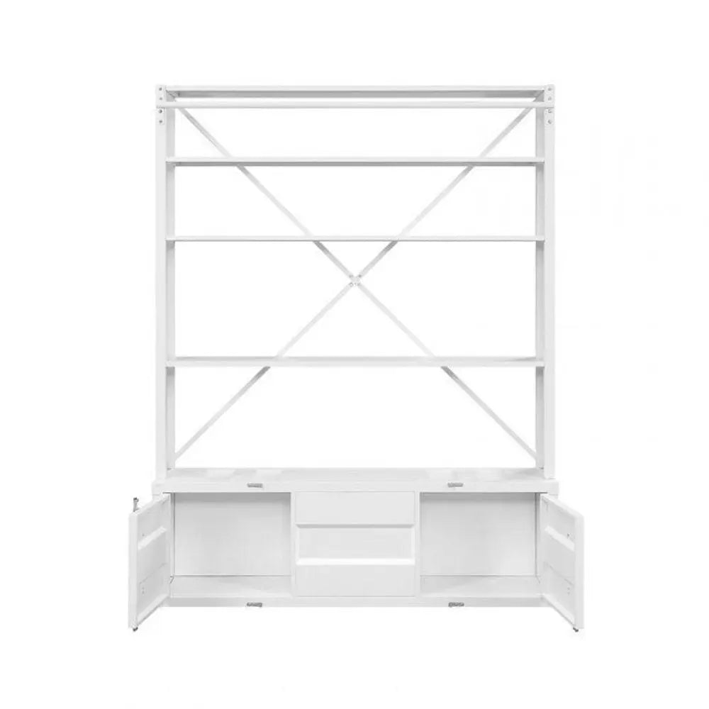 White Three Tier Bookcase - NOBLE HOME INTERIORS