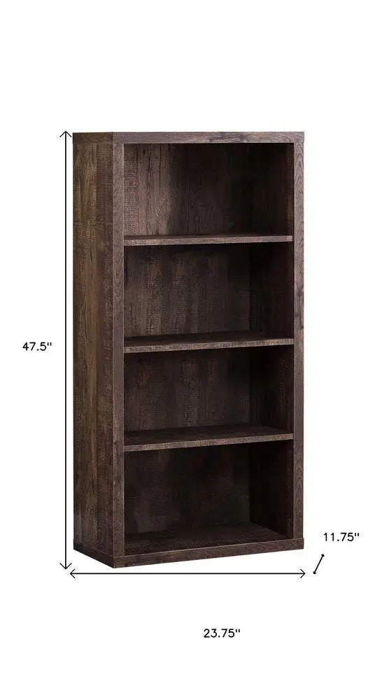 White Wood Adjustable Four Tier Bookcase - NOBLE HOME INTERIORS