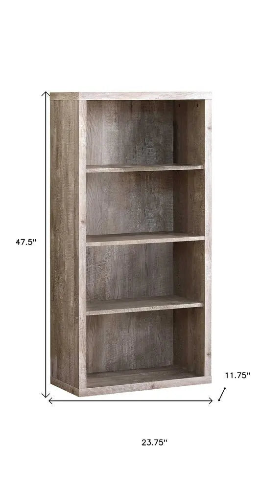 White Wood Adjustable Four Tier Bookcase - NOBLE HOME INTERIORS