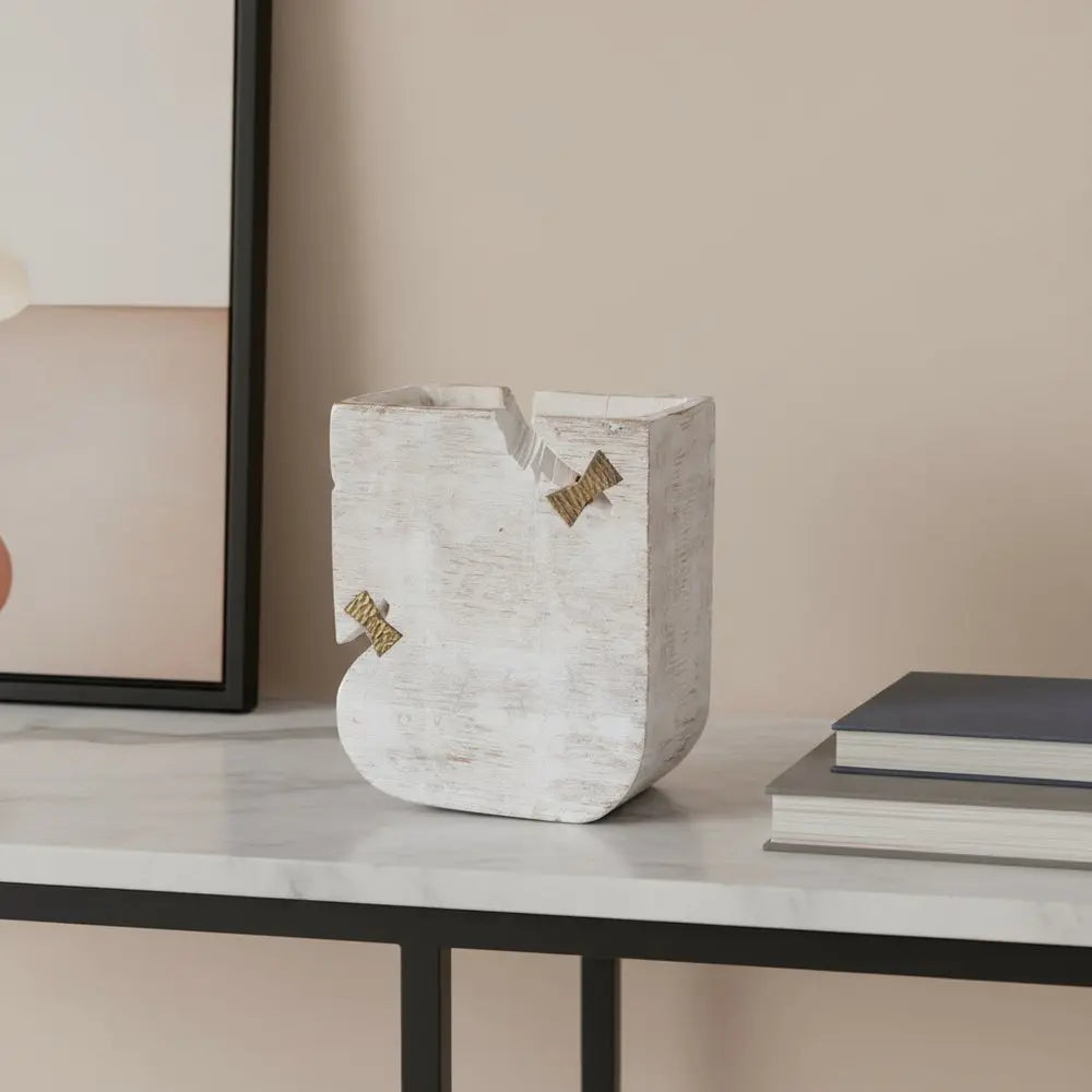 White Wood Pot Planter - NOBLE HOME INTERIORS